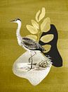 Japanischer Kranich Gelb Gold von Mad Dog Art Miniaturansicht