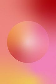 70er Jahre Retro-Farbverlauf in Rot, Neon-Pink und warmem Gelb von Dina Dankers