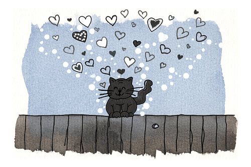 Love Cat - Spread The Love by Yvonne Dutch Artist