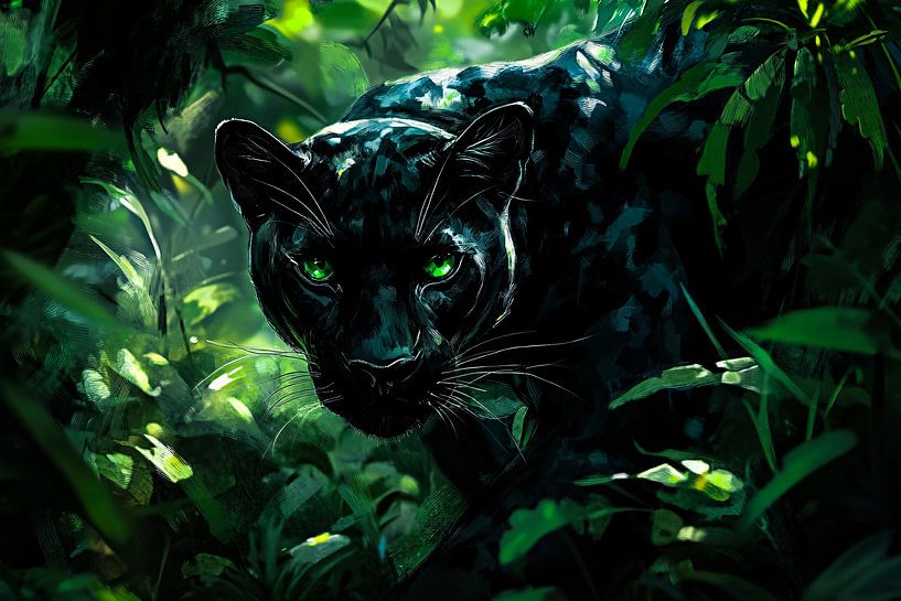 Mystical panther in green by Imperial Art House