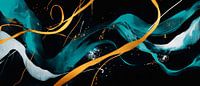 Colourful abstraction in black and gold by Poster Art Shop thumbnail