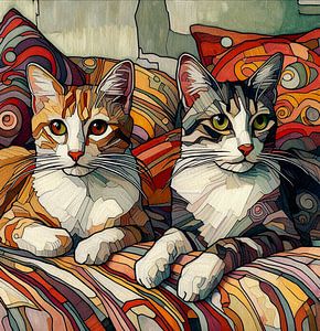 Twee katten van Kay Weber