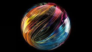 Glazen bal kleurrijk panorama van TheXclusive Art