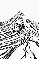 Simple mountain contours in black and white