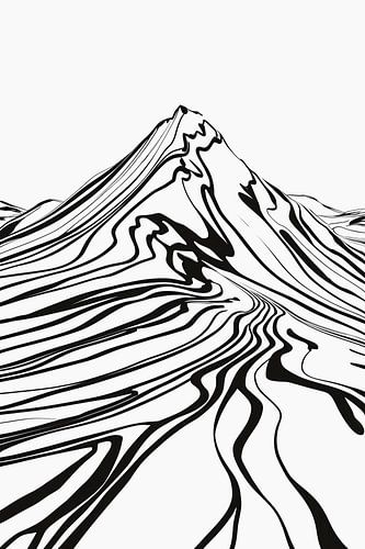 Contours simples de montagnes en noir et blanc