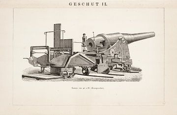 Vintage gravure Geschut II van Studio Wunderkammer