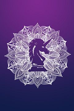 Paarse Mandala Eenhoorn Trui van Sebastian Grafmann