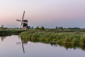 Broekmolen (Streefkerk) à l'heure dorée