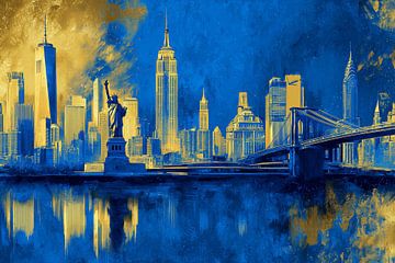 The New York skyline in blue and gold by ARTemberaubend
