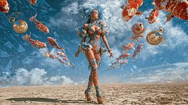 Surrealismus: Frau in der Wüste von Egon Zitter