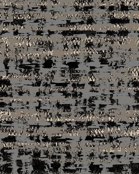 Grey and black. Retro 70s pattern. Minimalist home decor. by Dina Dankers