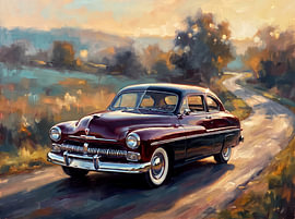 Mercury Eight on a Golden Country Road