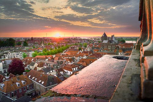 Zonsondergang Kampen Skyline – Panorama vanaf Nieuwe Toren