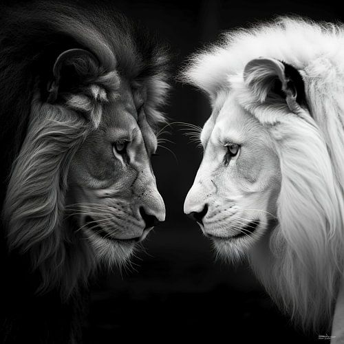 wilde dieren in zwart-wit