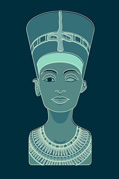 Nefertiti Egypte blauw van Studio Mattie