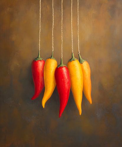 Piments rouges et jaunes