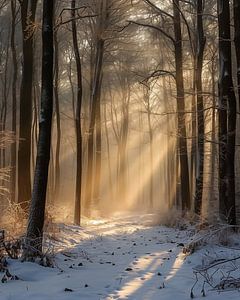 Magisches Licht im Winterwald