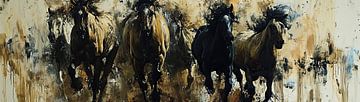 Peinture de chevaux dynamiques sur Caprices d'Art