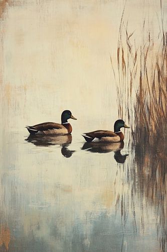 Eenden op rustige vijver