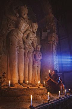 Young monk in the temples of Bagan by Roland Brack