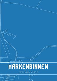 Blaupause | Karte | Markenbinnen (Noord-Holland) von Ortsdrucke