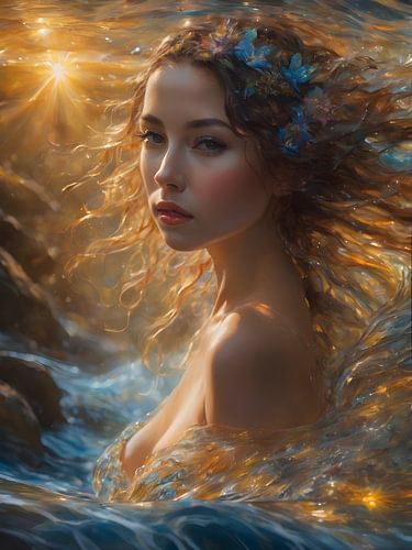 Vrouw gemaakt van water