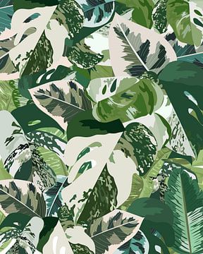 Groene jungle bladeren, Sarah Manovski van 1x