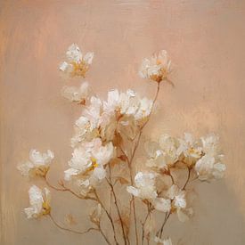 Zarte weiße Blüten in warmen Beigetönen von But First Framing
