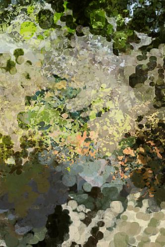 Botanische schittering. Abstract landschap. Zon door de bladeren van Dina Dankers