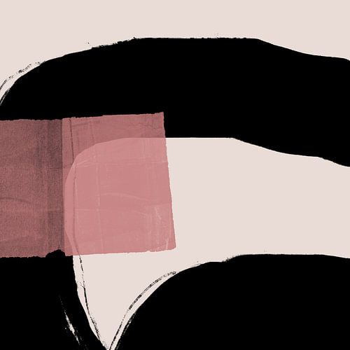 Abstract minimalistisch wabi-sabi. Zwarte inktlijnen nr. 8