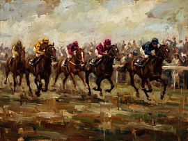 Impressionistic Horse Racing Artwork