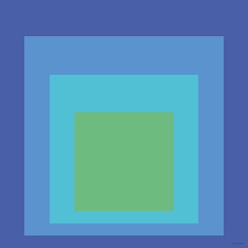 Abstract Blue Green Square – Minimalist Colour Study