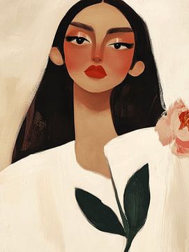 Trendy portrait, illustration by Carla Van Iersel