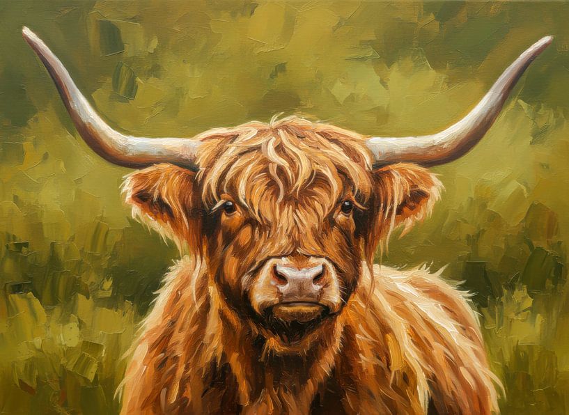Oil painting of a Scottish Highlander by By Marjolein Design