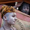 Naga sadhu op het Kumbh Mela festival in Haridwar India van Wout Kok