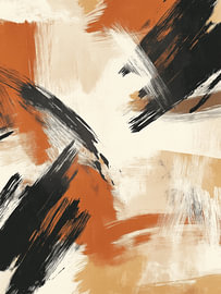 Bold terracotta strokes painting by IamHomeStudio