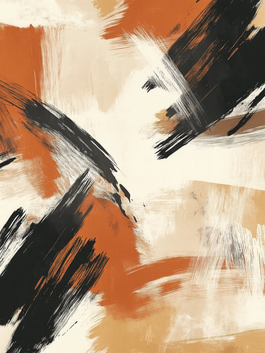 Bold terracotta strokes painting