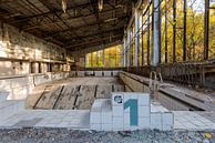 Startblock in Schwimmbad der Geisterstadt Prypjat bei Tschernobyl von Robert Ruidl Miniaturansicht