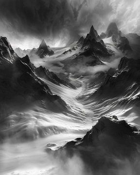 Alpen in winterjurk van fernlichtsicht