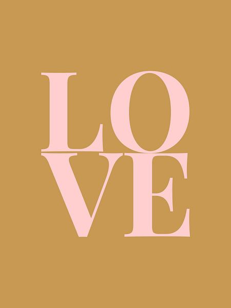 Love (goud/roze) van MarcoZoutmanDesign