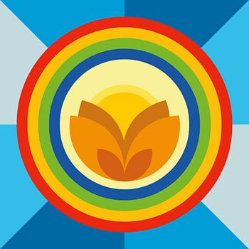 Sonnenblume mit Regenbogen