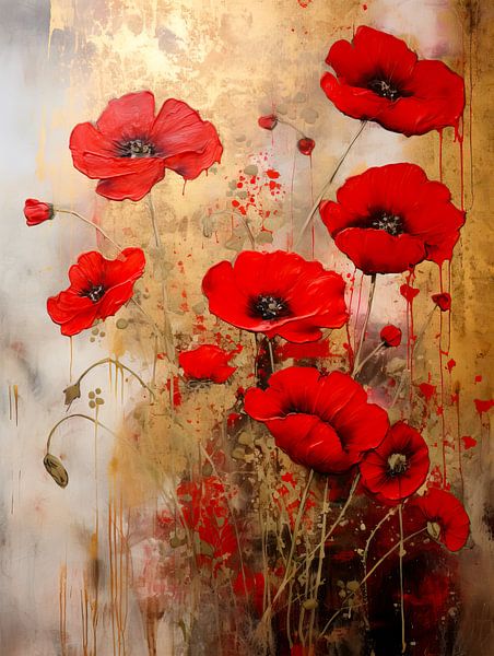 Poppies - flowers painting by Joriali photography and paintings