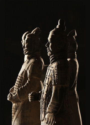 Beautiful lit Warriors from the  Terracotta army in Xi’an