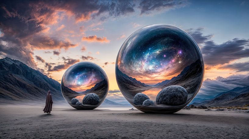 Spheres of cosmic reflection by Klaus Tesching - Art-AI