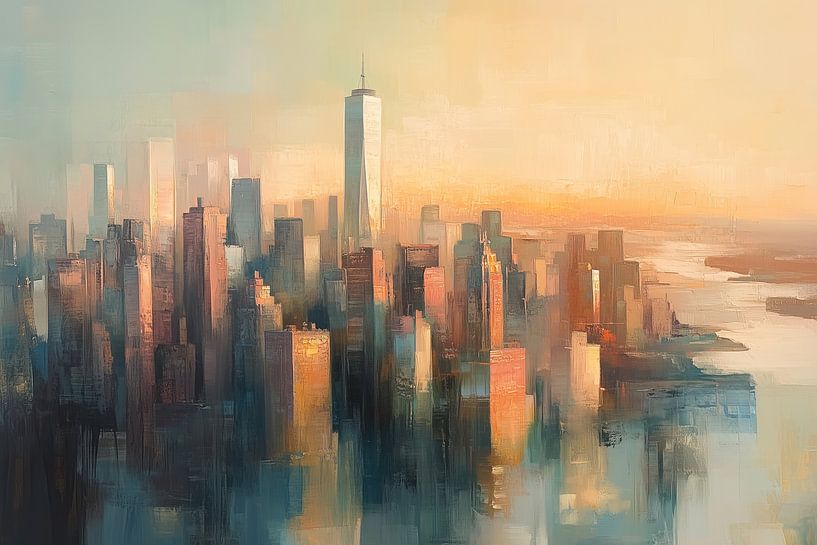 Coucher de soleil sur Manhattan à New York City par Thea