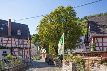 Vakwerkhuizen, oude binnenstad, Braubach, Unesco Werelderfgoed Obermittelrheintal, Rijnland-Palts, D