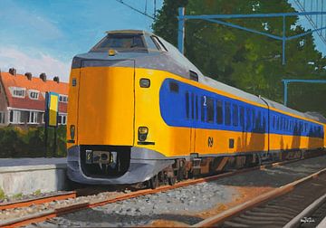 Koploper trein NS schilderij door Toon Nagtegaal van Toon Nagtegaal