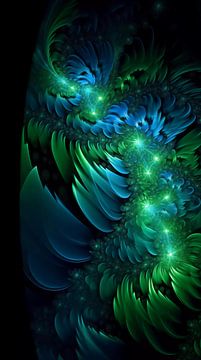 fractales bleu-vert