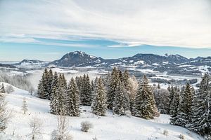 Vue hivernale de Bolsterlang sur le Grünten sur Leo Schindzielorz