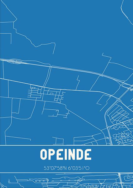 Blueprint | Map | Opeinde (Fryslan) by Prints of Place